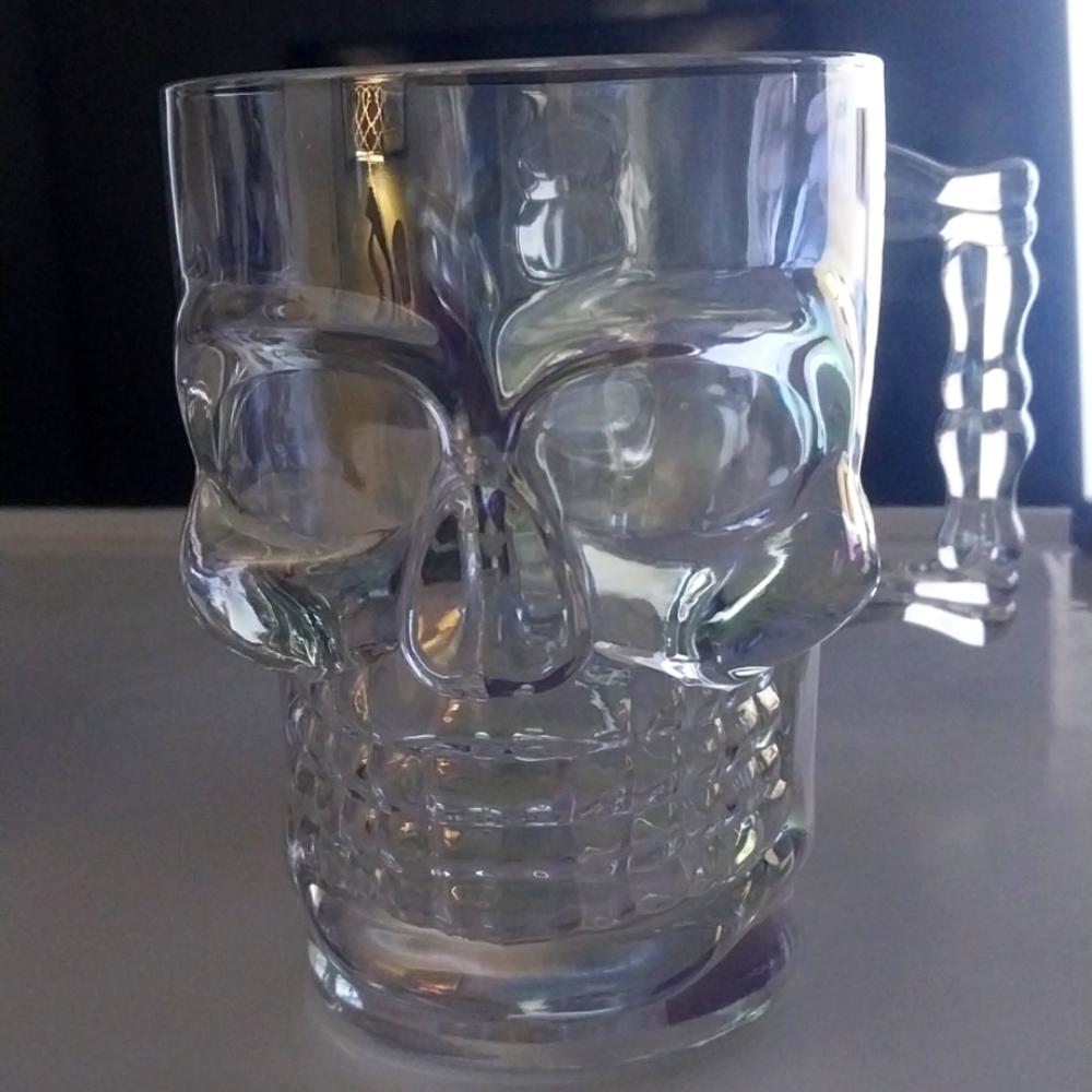 Skull mug heavy glass